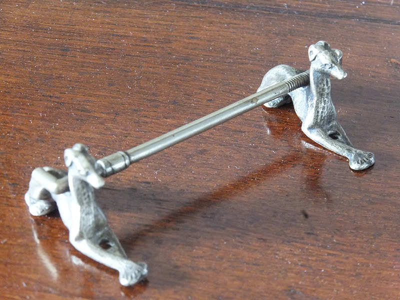 19th. century silver plated coursing knife rests